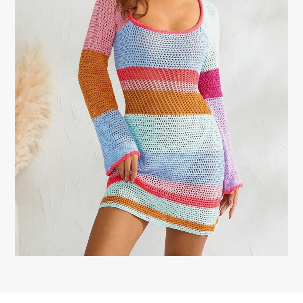 Colorful Striped Knit Dress